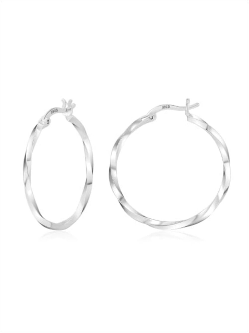 Sterling Silver Twisted Hoop Earrings Hypoallergenic Thin Silver Hoops Women